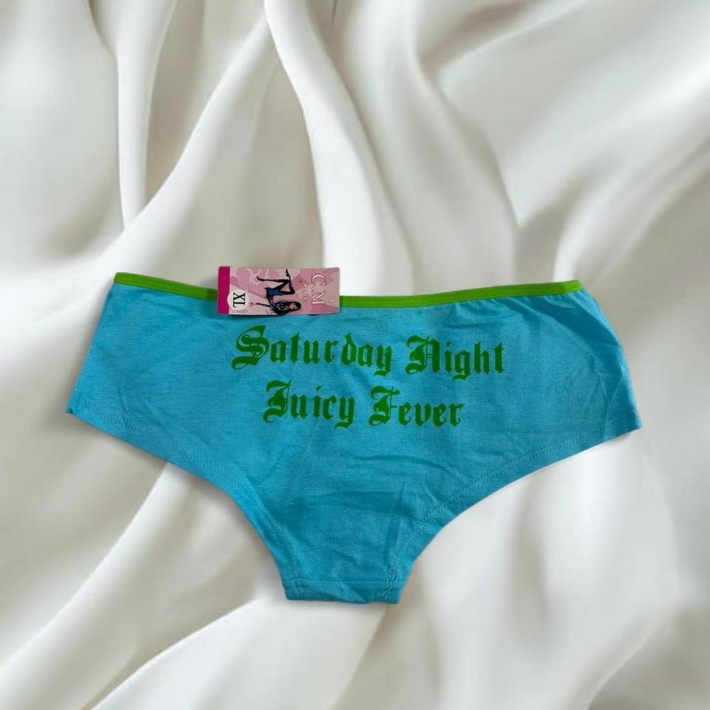NWT Juicy Couture style teal green cheeky‎ panties y2k vintage mcbling
